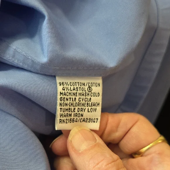 Talbots Woman Petites Blue Button-Down Shirt - Picture 3 of 4